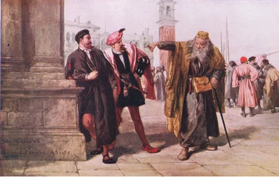 Shylocks answer to Salanio and Salarino, Newnes Pictorial Knowledge Volume 7, 1950s